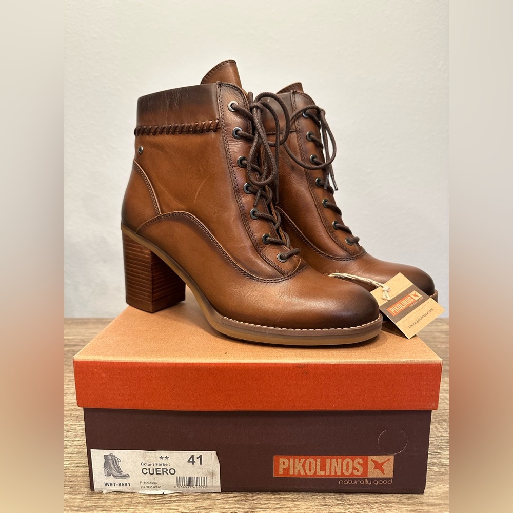 Pikolinos Pompeya Bootie in “Cuero”, Cognac Brown Size 41, New in Box.